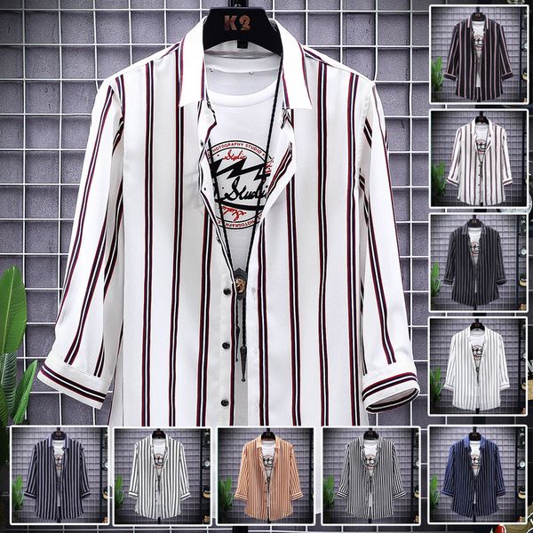 2020 new three quarter sleeve male shirt contracted tide shirts fashion three quarter sleeve ins couples simple men's shirt, White;black
2020 new three quarter sleeve male shirt contracted tide shirts fashion three quarter sleeve ins couples simple men's shirt, White;black