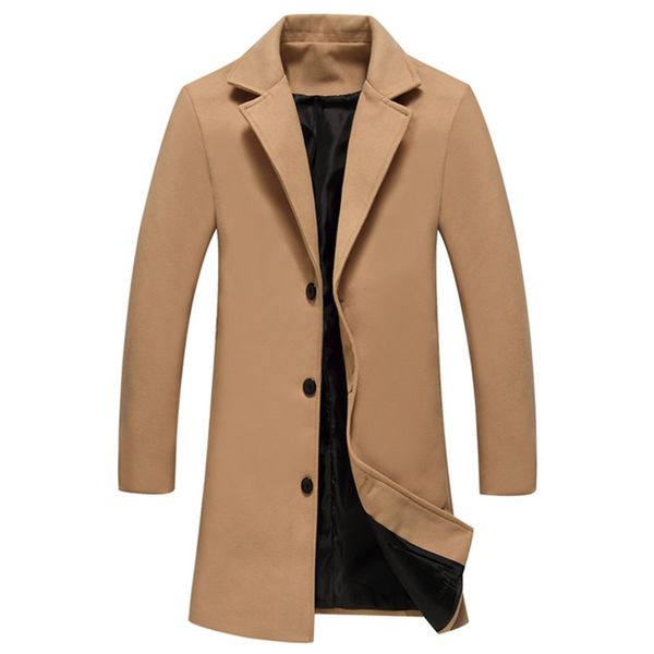 2019 male overcoat casual single breasted solid slim fit long trench / men's autumn winter jacket wool&blends windbreaker, Black
2019 male overcoat casual single breasted solid slim fit long trench / men's autumn winter jacket wool&blends windbreaker, Black