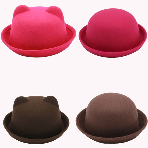 2020 fashion parent-child bowler hat wool felt fedora hats for women girls children solid cat ear formal cap trilby, Blue;gray
2020 fashion parent-child bowler hat wool felt fedora hats for women girls children solid cat ear formal cap trilby, Blue;gray