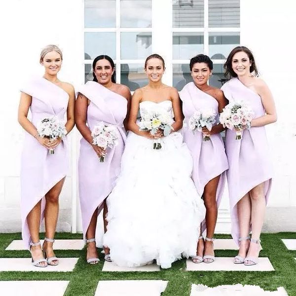 2019 bridesmaid dresses one shoulder high low summer satin ruched draped plus size party wedding guest gowns maid of honor dress, White;pink
2019 bridesmaid dresses one shoulder high low summer satin ruched draped plus size party wedding guest gowns maid of honor dress, White;pink