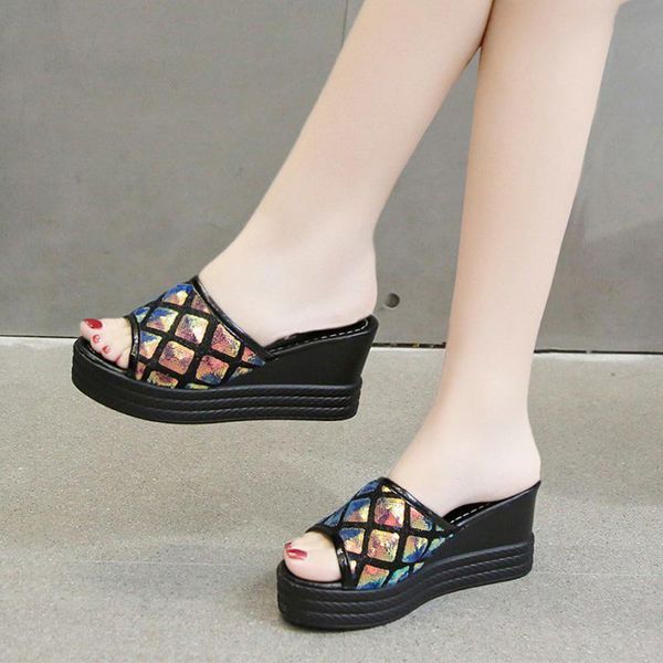 sagace summer sequins women slippers 2020 rome retro casual shoes women thick bottom wedge open toe sandals beach slides female, Black
sagace summer sequins women slippers 2020 rome retro casual shoes women thick bottom wedge open toe sandals beach slides female, Black