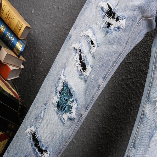 mens slim fit bleached all-match sky blue cotton pattern multiple colourtwo floors hole pattern/empty/diamond/flower denim for men pant
mens slim fit bleached all-match sky blue cotton pattern multiple colourtwo floors hole pattern/empty/diamond/flower denim for men pant