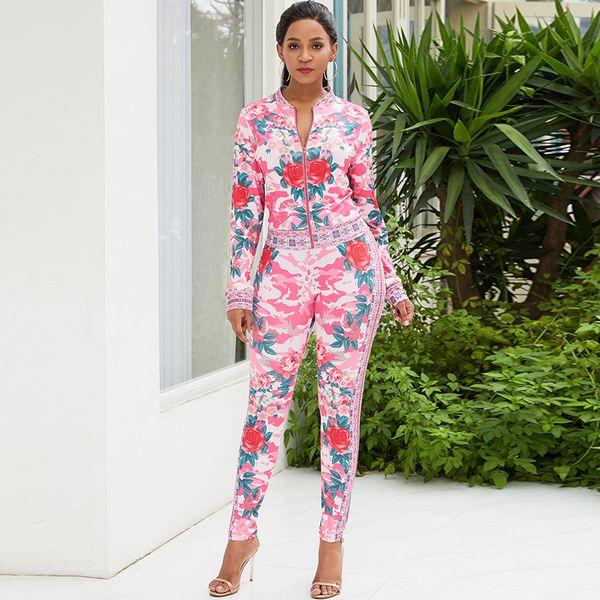fashion women two piece set bomber jacket leggings set colorful floral printed high waist long sleeve autumn coat trousers suit, White
fashion women two piece set bomber jacket leggings set colorful floral printed high waist long sleeve autumn coat trousers suit, White