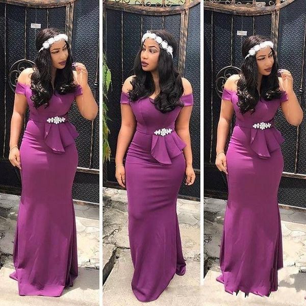 new grape african mermaid bridesmaid dresses sash beads off the shoulder aso ebi formal dresses evening wear satin long maid of honor dress, White;pink
new grape african mermaid bridesmaid dresses sash beads off the shoulder aso ebi formal dresses evening wear satin long maid of honor dress, White;pink