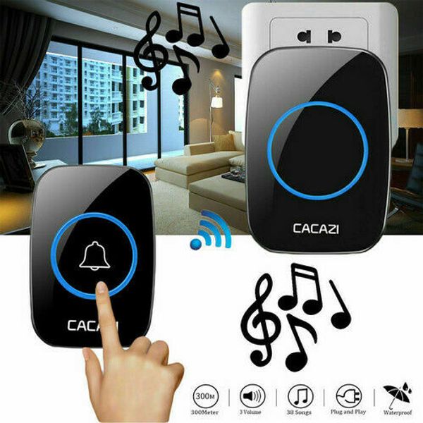 

2019 More Specifications 300M Remote Waterproof LED Wireless Doorbell 38 Songs Chime Door Bell EU/US/UK