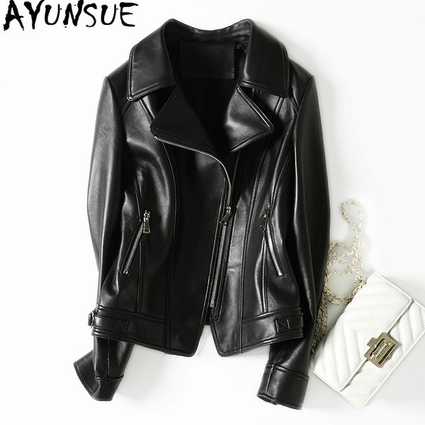 women's leather & faux ayunsue 2021 genuine jacket women 100% real sheepskin coat female short spring autumn luxury jackets kqn69050-2, Black
women's leather & faux ayunsue 2021 genuine jacket women 100% real sheepskin coat female short spring autumn luxury jackets kqn69050-2, Black