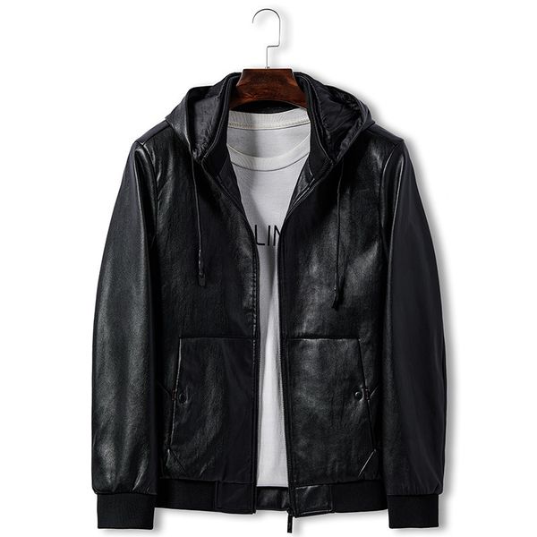 men's clothing detachable cap leather men straight business joker 8918 men's leather jackets coat, Black
men's clothing detachable cap leather men straight business joker 8918 men's leather jackets coat, Black