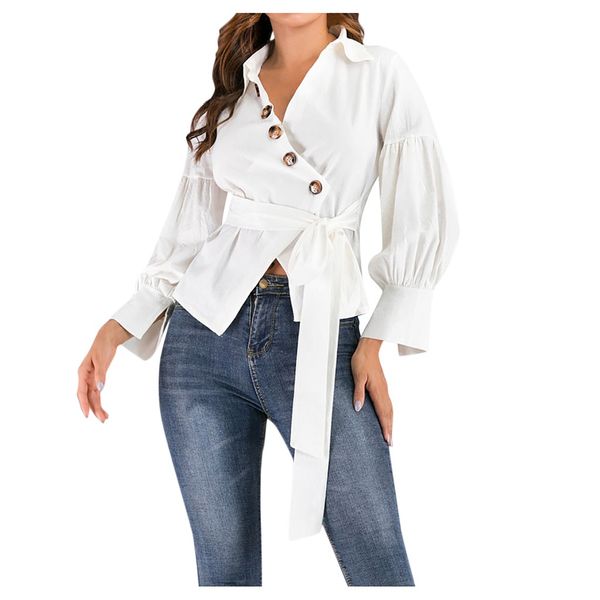 fashion vestidos verao robe femme plus size women's long sleeve shirt solid casual blouse button shirt blouse for women, White
fashion vestidos verao robe femme plus size women's long sleeve shirt solid casual blouse button shirt blouse for women, White