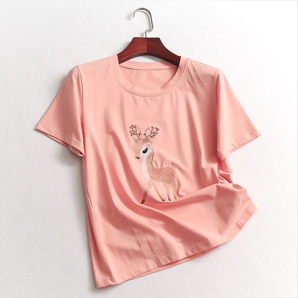 q229 beaded animal embroidered pattern slim embroidery embroidery 2020 round collar fashionable versatile women's t-shirt, White
q229 beaded animal embroidered pattern slim embroidery embroidery 2020 round collar fashionable versatile women's t-shirt, White