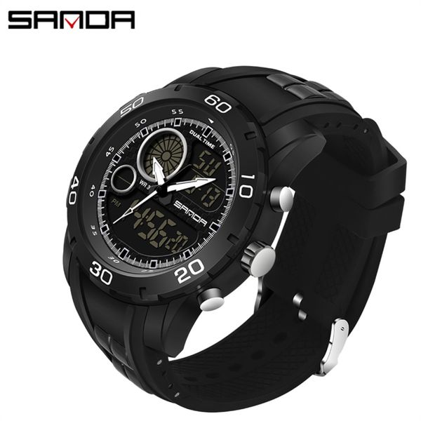 2019 sanda men's dual display digital watches men led sports quartz watch male waterproof luminous wristwatches clock, Slivery;brown
2019 sanda men's dual display digital watches men led sports quartz watch male waterproof luminous wristwatches clock, Slivery;brown