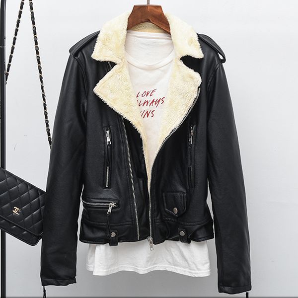 spring winter women faux leather jacket coats slim short woman velvet leather jacket winter motorcycle zipper biker b447, Black
spring winter women faux leather jacket coats slim short woman velvet leather jacket winter motorcycle zipper biker b447, Black