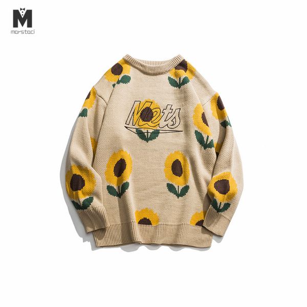 retro men sweaters sunflower pattern o-neck acrylic oversize hip hop streetwear harajuku pullover autumn new man's sweaters, White;black
retro men sweaters sunflower pattern o-neck acrylic oversize hip hop streetwear harajuku pullover autumn new man's sweaters, White;black