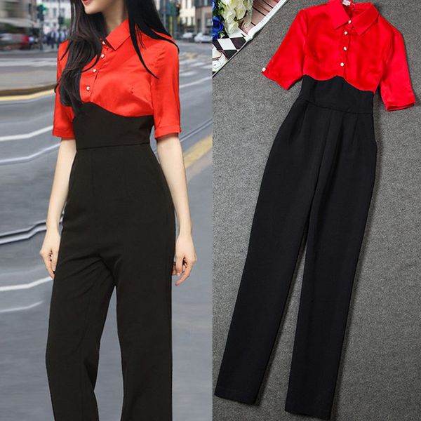 2019 summer women red black chiffon patchwork jumpsuits playsuits bodysuits lady high waist slim business office work wear, Black;white
2019 summer women red black chiffon patchwork jumpsuits playsuits bodysuits lady high waist slim business office work wear, Black;white