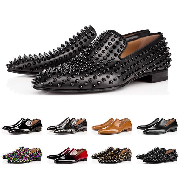 fashion designer mens shoes loafers black red spike patent leather slip on dress wedding flats bottoms shoe for business party
fashion designer mens shoes loafers black red spike patent leather slip on dress wedding flats bottoms shoe for business party