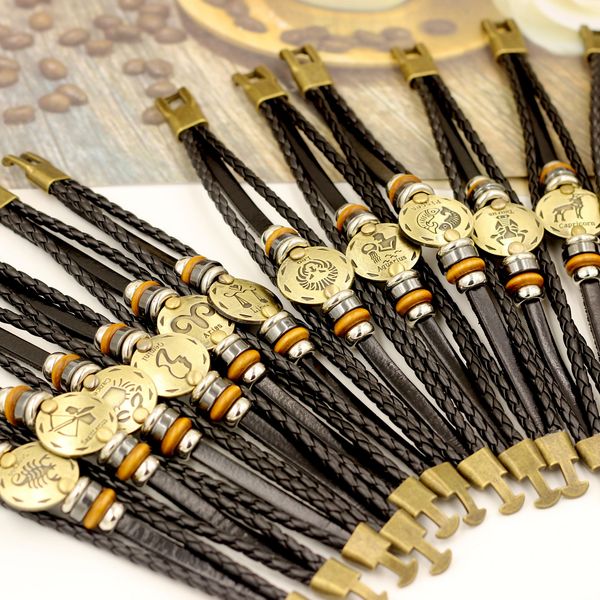 12 constellations bracelet new fashion jewelry leather bracelet men casual personality zodiac signs punk bracelet dhl ing
12 constellations bracelet new fashion jewelry leather bracelet men casual personality zodiac signs punk bracelet dhl ing