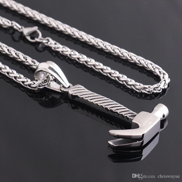 punk casting silver 316l stainless steel tool hammer pendant necklaces for men jewelry np92
punk casting silver 316l stainless steel tool hammer pendant necklaces for men jewelry np92