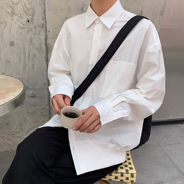 men long sleeve casual shirt style jacket male retro fashion japan korea streetstyle hip hop loose shirt coat, White;black
men long sleeve casual shirt style jacket male retro fashion japan korea streetstyle hip hop loose shirt coat, White;black