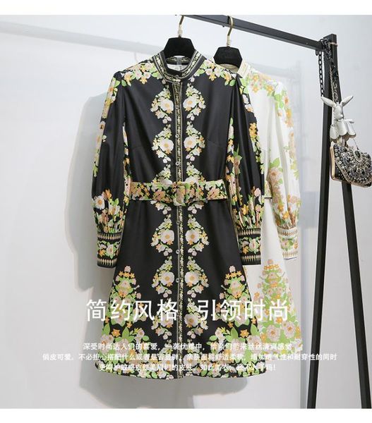 2020 spring autumn vintage floral print puff sleeve dresses female match belt waisted women knee-length sashes lady dress luxury, White
2020 spring autumn vintage floral print puff sleeve dresses female match belt waisted women knee-length sashes lady dress luxury, White