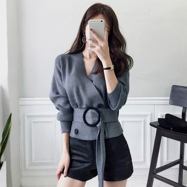 women fashion cardigan sweater with belt solid color v-neck sweaters laced backless long sleeve casual autumn loose, White
women fashion cardigan sweater with belt solid color v-neck sweaters laced backless long sleeve casual autumn loose, White