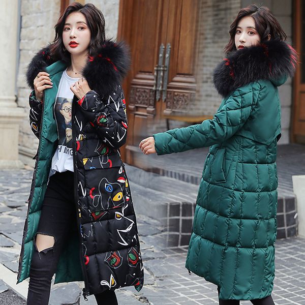 diwish reversible parka women double wear furry hooded thickened warm large pocket print quilted long winter coat women jacket, Black
diwish reversible parka women double wear furry hooded thickened warm large pocket print quilted long winter coat women jacket, Black