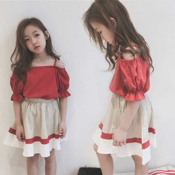 summer new girls' baby fashion suits big children's suspenders puff sleeve doll shirt and color matching short dress sets, White
summer new girls' baby fashion suits big children's suspenders puff sleeve doll shirt and color matching short dress sets, White