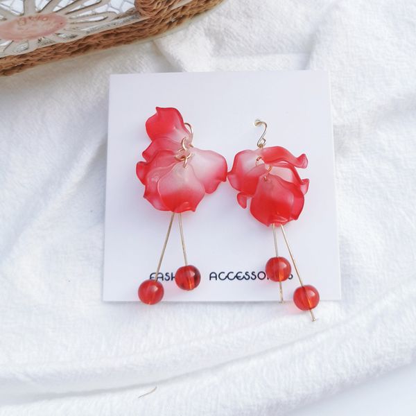 red petals beautiful clip earrings without piercing fairy flowers daily long earrings, Silver
red petals beautiful clip earrings without piercing fairy flowers daily long earrings, Silver