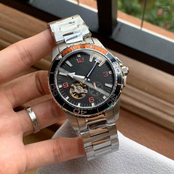men watches automatic movement 316l steel mineral sapphire wristwatch 41mm*12mm mechanical watch for men1, Slivery;brown
men watches automatic movement 316l steel mineral sapphire wristwatch 41mm*12mm mechanical watch for men1, Slivery;brown
