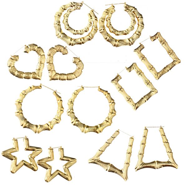 new ethnic style geometric hoop earrings gold silver color alloy tone bamboo punk women big hollow creole women bijoux, Golden;silver
new ethnic style geometric hoop earrings gold silver color alloy tone bamboo punk women big hollow creole women bijoux, Golden;silver