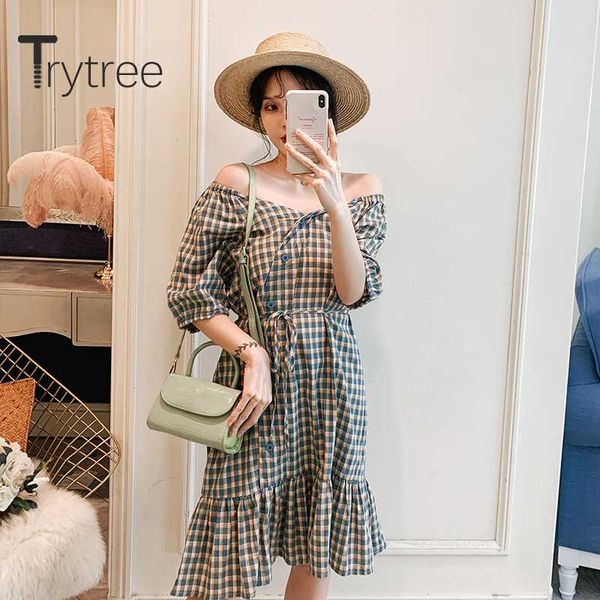 casual dresses trytree 2021 summer woman dress v-neck plaid green a-line button belt ruffles fashion elegant knee-length, Black;gray
casual dresses trytree 2021 summer woman dress v-neck plaid green a-line button belt ruffles fashion elegant knee-length, Black;gray