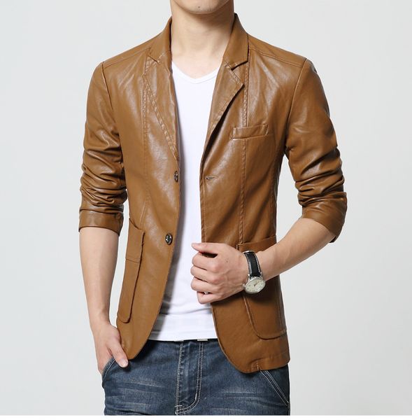 m-6xl 2016 new style leather blazer men bq22 plus size men blazer masculino slim fit terno masculino, White;black
m-6xl 2016 new style leather blazer men bq22 plus size men blazer masculino slim fit terno masculino, White;black