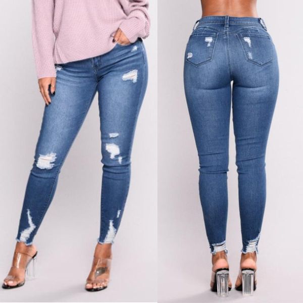 ripped high waist women jeans pancil slim hole denim jeans casual stretch skinny trousers casual mom e3, Blue
ripped high waist women jeans pancil slim hole denim jeans casual stretch skinny trousers casual mom e3, Blue