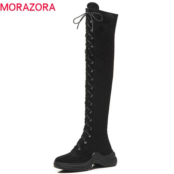 morazora 2020 new arrival over the knee boots women suede leather boots cross tied fashion punk shoes woman autumn winter, Black
morazora 2020 new arrival over the knee boots women suede leather boots cross tied fashion punk shoes woman autumn winter, Black