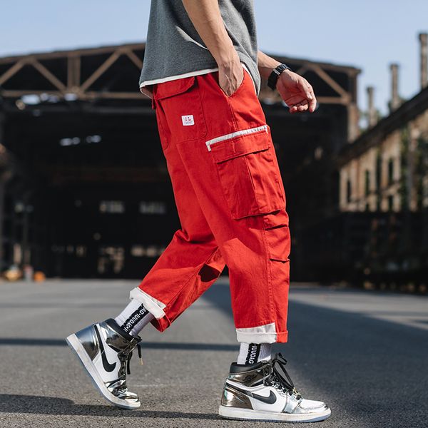 spring side pocket orange cargo harem track pants streetwear men casual loose trousers harajuku male long joggers pants mid flat, Black
spring side pocket orange cargo harem track pants streetwear men casual loose trousers harajuku male long joggers pants mid flat, Black