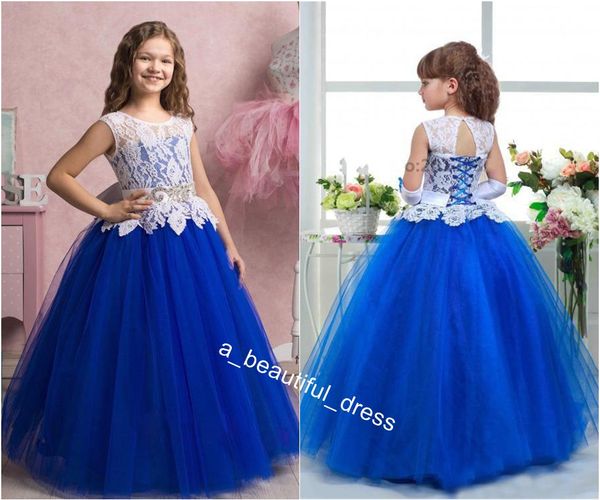 scoop white lace white sash royal blue tulle princess flower girl dresses girls christmas dress girls birthday formal party dress fg1248, White;blue
scoop white lace white sash royal blue tulle princess flower girl dresses girls christmas dress girls birthday formal party dress fg1248, White;blue