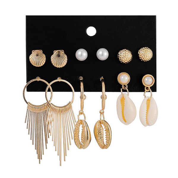 hoop & huggie mood fashion metal tassel earrings pearl shell female combination set drop jewelry, Golden;silver
hoop & huggie mood fashion metal tassel earrings pearl shell female combination set drop jewelry, Golden;silver