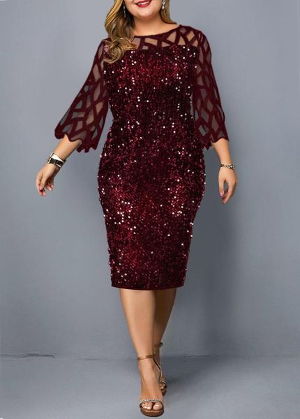 6xl плюс размер женщины блеск блестящий sequined pencil платье офис дамы o-образным вырезом 3/4 рукава сетки через midi платье красного вина, Black;gray
6xl плюс размер женщины блеск блестящий sequined pencil платье офис дамы o-образным вырезом 3/4 рукава сетки через midi платье красного вина, Black;gray