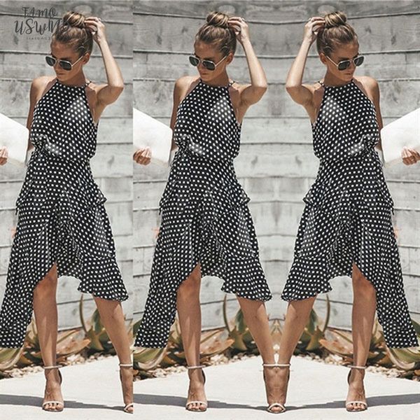 2020 summer women lady wrap dress polka dot v neck party beach twill dresses halter sleeveless high waisted ruffle sundress, Black;gray
2020 summer women lady wrap dress polka dot v neck party beach twill dresses halter sleeveless high waisted ruffle sundress, Black;gray