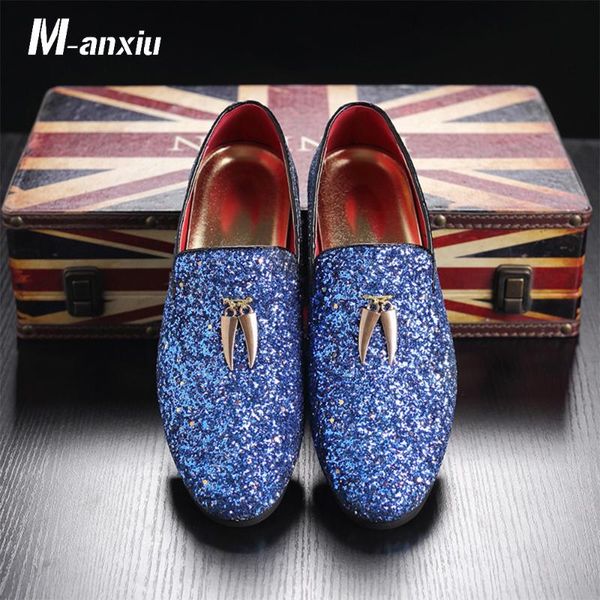 m-anxiu fashion shine upper golden brooch casual shoes blue white solid color slip-on loafers mens night club party shoes, Black
m-anxiu fashion shine upper golden brooch casual shoes blue white solid color slip-on loafers mens night club party shoes, Black
