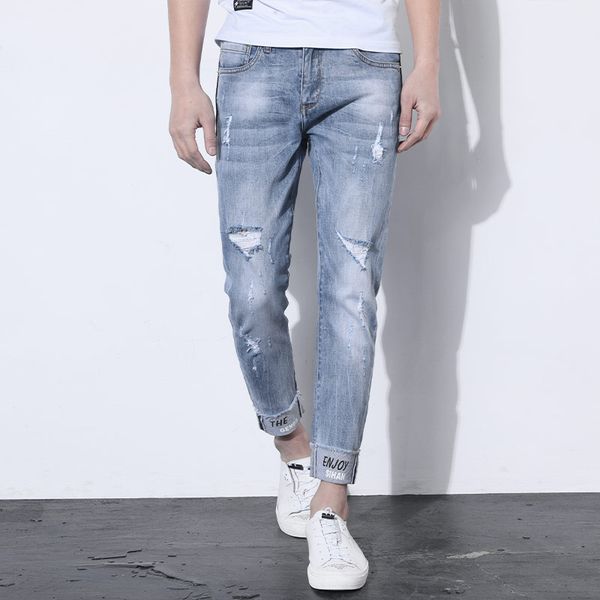 men's jeans cowboy pants logo 2021 summer thin straight hole ultra-thin elastic cultivate one's morality and feet nine, Blue
men's jeans cowboy pants logo 2021 summer thin straight hole ultra-thin elastic cultivate one's morality and feet nine, Blue