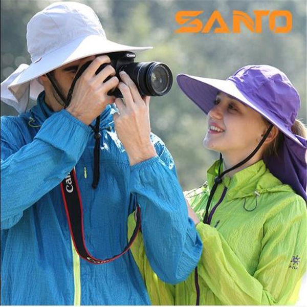 

sun hat santo m-20 outdoor sports hat mountaineering men women uv-protection quick dry sunshade cap, Black;white