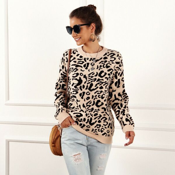 fashion women sweater loose knit leopard print long sleeve blouse jumper korean style women pullover sueter mujer invierno 2019, White;black
fashion women sweater loose knit leopard print long sleeve blouse jumper korean style women pullover sueter mujer invierno 2019, White;black
