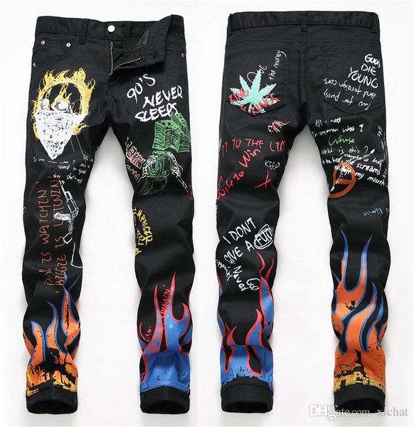 unique mens skinny printed black jeans fashion designer doodle slim fit motorcycle biker hip hop denim pants streetwear trousers 5646, Blue
unique mens skinny printed black jeans fashion designer doodle slim fit motorcycle biker hip hop denim pants streetwear trousers 5646, Blue