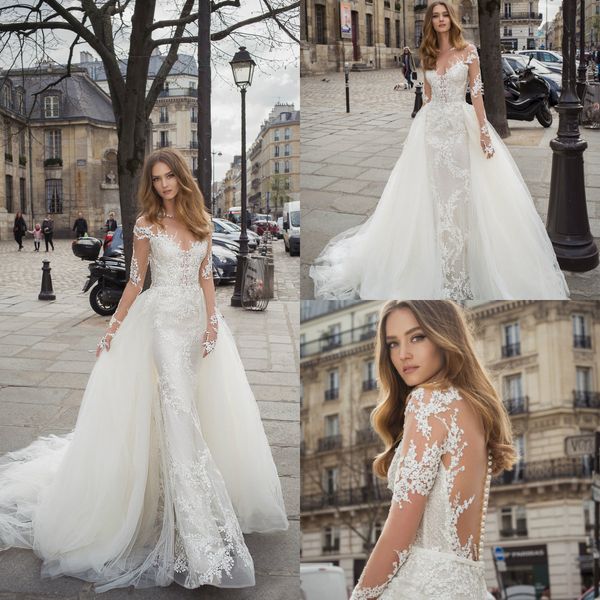 2019 Gorgeous Overskirts Mermaid Wedding Dresses Jewel Neck Backless Beaded Appliqued Lace Wedding Gowns Custom Made Boho Vestido De Novia, White
2019 Gorgeous Overskirts Mermaid Wedding Dresses Jewel Neck Backless Beaded Appliqued Lace Wedding Gowns Custom Made Boho Vestido De Novia, White