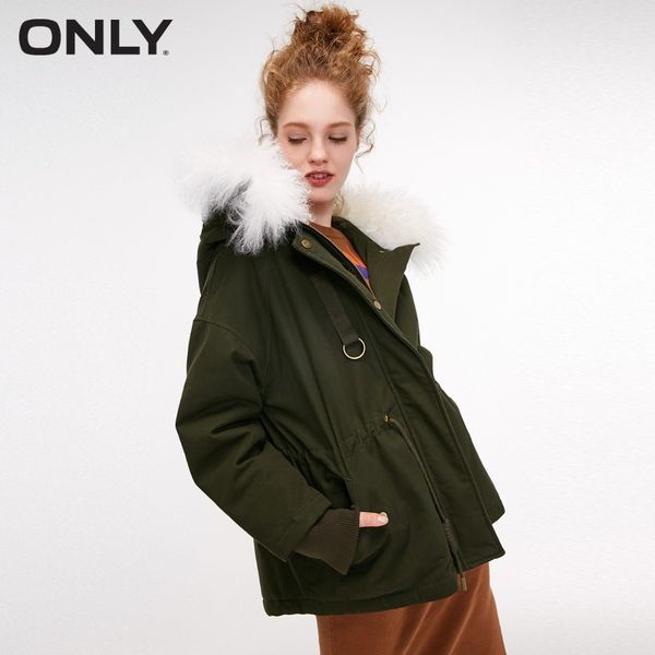only womens' winter new hooded tooling short cotton jacket detachable fur collar waist drawstring|118322508, Black
only womens' winter new hooded tooling short cotton jacket detachable fur collar waist drawstring|118322508, Black