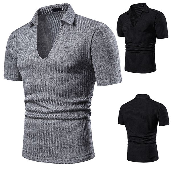 low cut mens designer polo fashion solid short sleeve lapel neck slim polo shirts summer mens knitting polo, White;black
low cut mens designer polo fashion solid short sleeve lapel neck slim polo shirts summer mens knitting polo, White;black