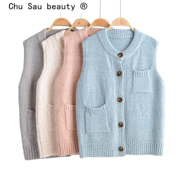 chu sau beauty 2019 new fashion autumn sleeveless sweaters women casual chic single breasted winter warm knitted vests female, Black;white
chu sau beauty 2019 new fashion autumn sleeveless sweaters women casual chic single breasted winter warm knitted vests female, Black;white