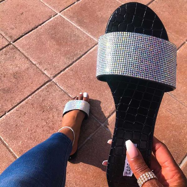 diamond slippers sequins summer fashion women's sandals pvc flat bottom ladies beach slippers candy color sandalias de muje, Black
diamond slippers sequins summer fashion women's sandals pvc flat bottom ladies beach slippers candy color sandalias de muje, Black