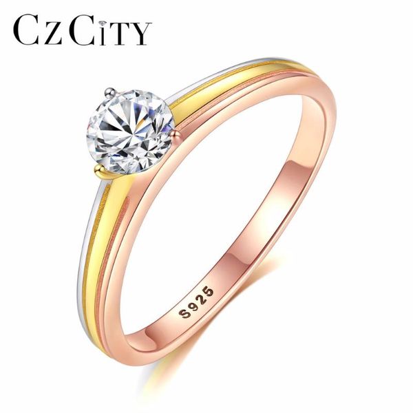 czcity триколор покрыло pure 925 серебрянные классические обручальные кольца для женщин + cz камень fine jewelry женщина anelli bijoux, Golden;silver
czcity триколор покрыло pure 925 серебрянные классические обручальные кольца для женщин + cz камень fine jewelry женщина anelli bijoux, Golden;silver