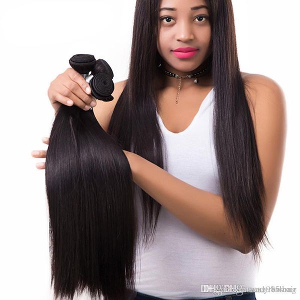 grade 10a100 human virgin hair silk straight hair bundle with double weft quality no tangle no shedding dhl, Black
grade 10a100 human virgin hair silk straight hair bundle with double weft quality no tangle no shedding dhl, Black