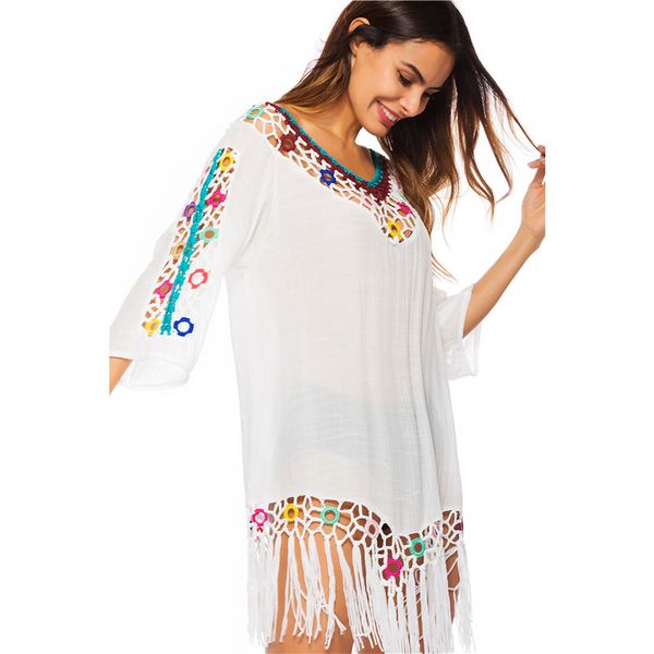 Summer Sexy V Neck Beach Dress Irregularity Tassels Mini Loose Casual Solid Black White Short Dress
Summer Sexy V Neck Beach Dress Irregularity Tassels Mini Loose Casual Solid Black White Short Dress